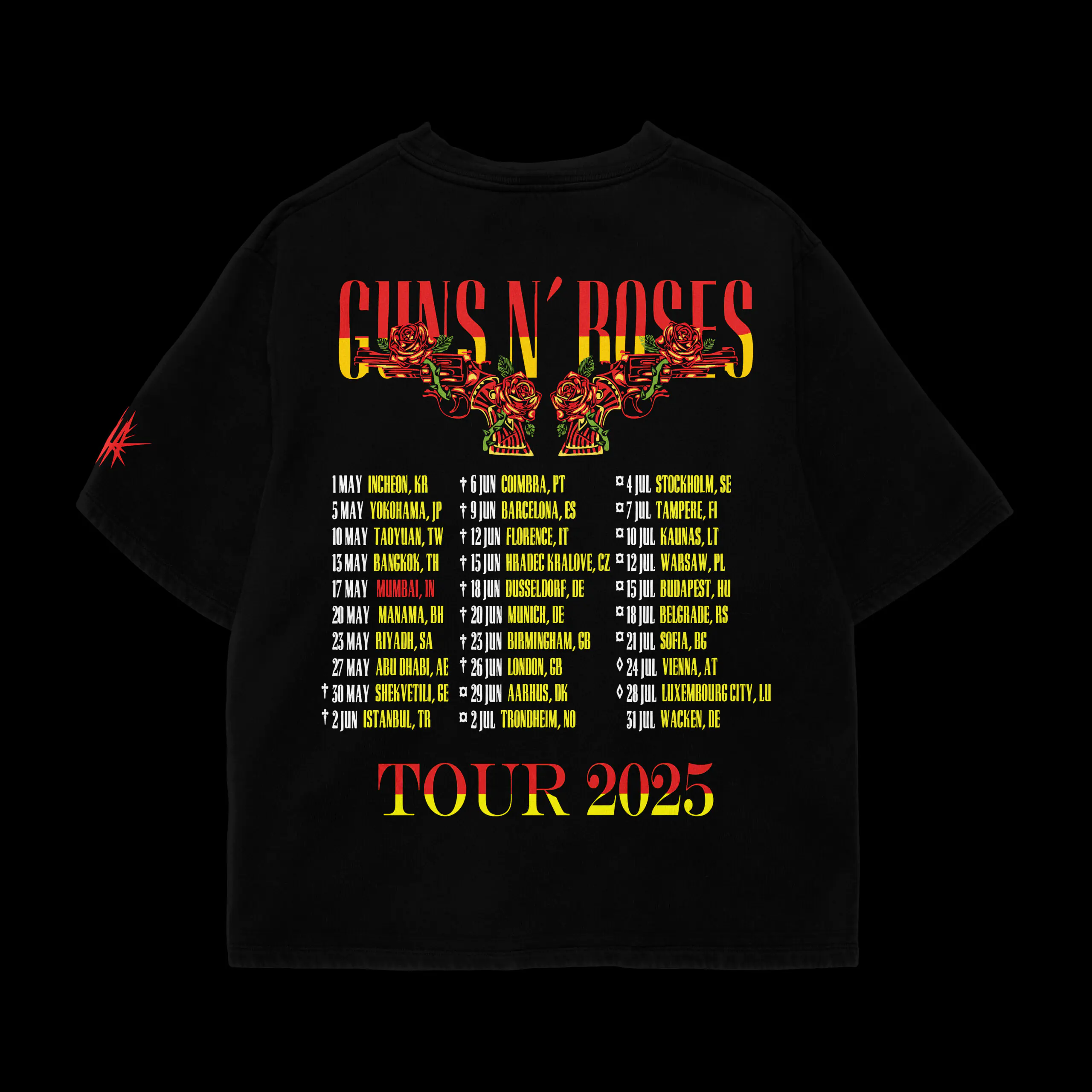Guns N' Roses 2025 Tour Oversized T-Shirt – aphiliac