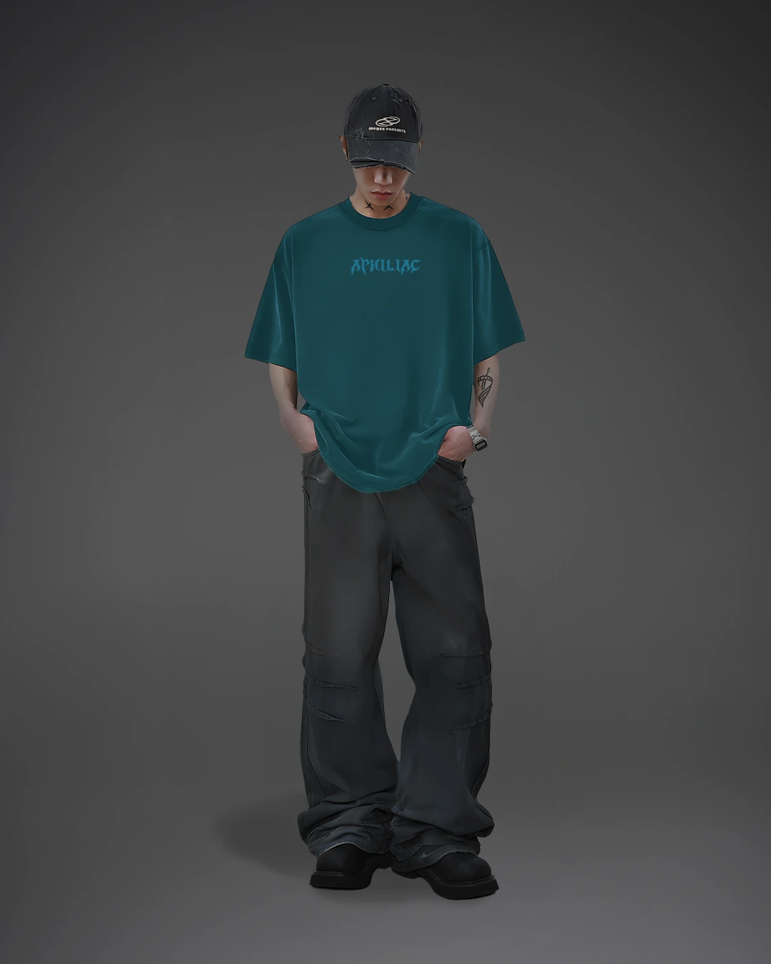 Basic’s Oversized Tee – Teal Blue - Image 3