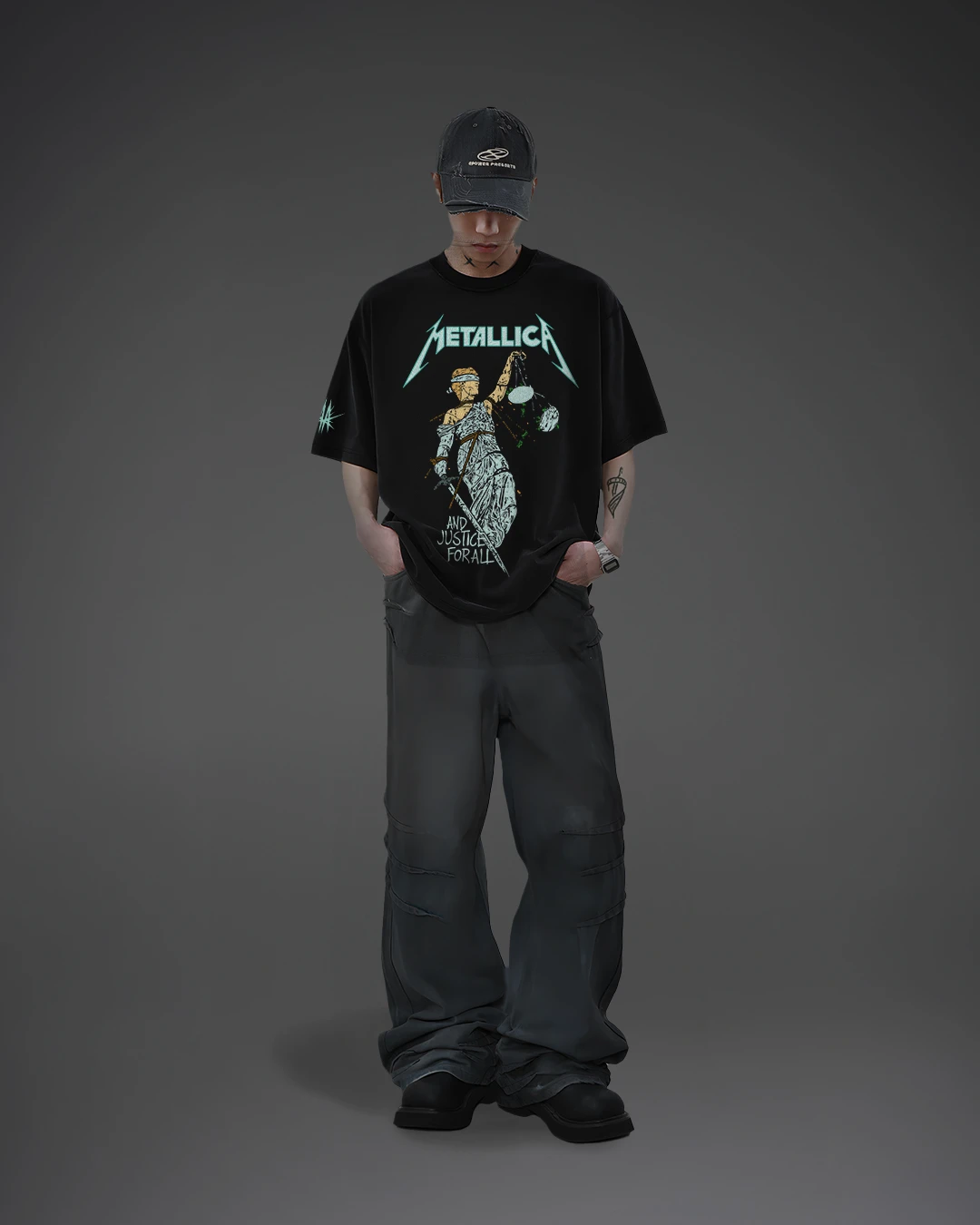 Metallica …And Justice for All Oversized T-Shirt - Image 3